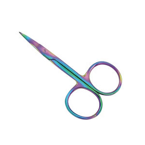 Ciseaux à cuticules professionnels personnalisés avec logo, en acier inoxydable, courbés, tranchants, à trou carré, outil de beauté de haute qualité, durables - Product Image 1