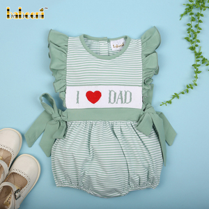 Babeeni I Love Dad - Mameluco de Manga Corta para Bebé Niña, 100% Algodón, Estilo Burbuja, con Botones, Diseño Seersucker, OEKO-TEX - Product Image 2