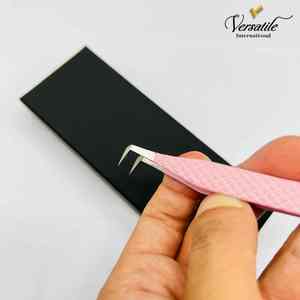 Pince à cils professionnelle à volume de botte mince à 90 degrés Logo personnalisé pince à épiler d'extension en acier inoxydable durable pointe pointue - Product Image 6