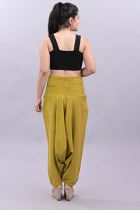 Women's Cotton Plain Solid Pant <b>Summer</b> Loose Baggy Yoga Pants with Mid Waist Custom Casual Harem Style Wide Leg <b>Trousers</b> - Product Image 6