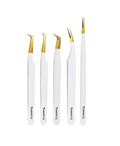 Juego de pinzas-Pinzas de precisión profesionales de acero inoxidable de 5 piezas para hombres y mujeres Pinzas de pestañas de acero inoxidable - Product Image 5