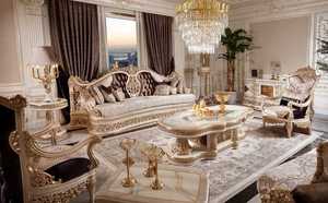 Classic <b>Victorian</b> Vintage Teak <b>Wood</b> Living Room Sofa Set Modern White Customizable Furniture - Product Image 5