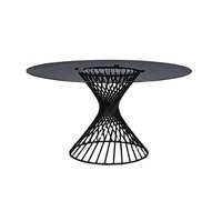 Table d'appoint en fil de métal au design moderne avec dessus en bois noir Meubles coûteux utilisés pour la décoration du salon et de la salle d'étude