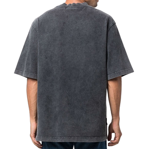 Venta al por mayor personalizado algodón ácido lavado Camiseta para los hombres de alta calidad transpirable tela de gran tamaño Fit - Product Image 3