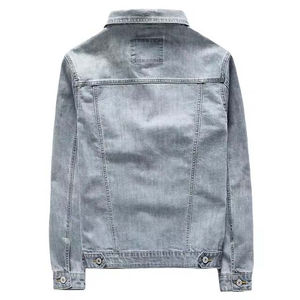 Vestes en jean taille plus à la mode pour hommes avec logo imprimé personnalisé avec poches veste en jean pour hommes High Street - Product Image 4