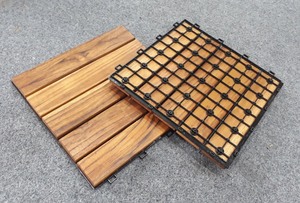Viet Wood Brand Wholesale 12-Slat Acacia Wooden Composite Interlocking <b>Decking</b> Tiles Smooth Waterproof Anti-slip PVC Wood - Product Image 4