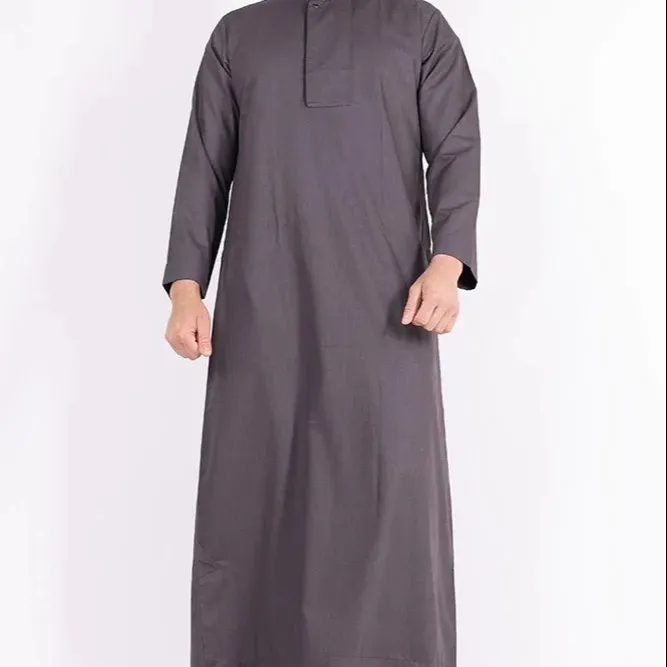 2023 Neueste Ethnische Thobe für Männer Arabisch Thobe Jubba für Männer Muslimisches Kleid Saudi-Arabien Robe Abaya Style Muslim Thobes