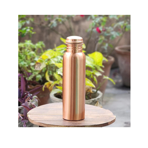 High Quality Clear Polished Water <b>Drinking</b> High <b>Copper</b> Water <b>Bottle</b> Indian Handmade Pure <b>Copper</b> Plain <b>Bottle</b> for Kitchenware - Product Image 1