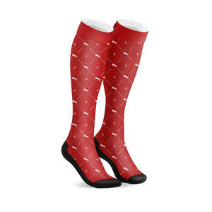 2025 dernière conception impression personnalisée chaussettes équestres genou haut équitation chaussettes évacuation de l'humidité Compression Sport chaussettes - Product Image 1