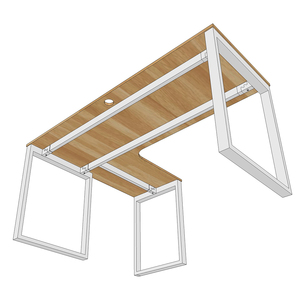 Assembly Required L-Shaped <b>Corner</b> Gaming <b>Desk</b> 160x120cm Wooden Top & Iron Legs for Bedroom or Hotel-CD68016 - Product Image 4