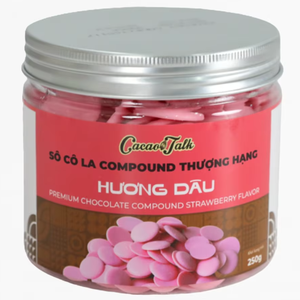 Haute qualité vente chaude HALAL cacao bouton OEM boulangerie fraise composé chocolat bouton cacao 1KG alimentaire en gros bon prix - Product Image 1