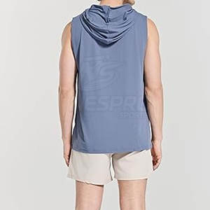 Polar personnalisé sans manches hommes sweats à capuche bas quantité minimale de commande hommes sweats à capuche en gros bonne qualité coton personnalisé hommes sweats à capuche - Product Image 2