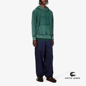 Oversized 100% algodón lavado ácido hombres sudaderas con capucha cálido transpirable color sólido alta calidad streetwear OEM fábrica - Product Image 4