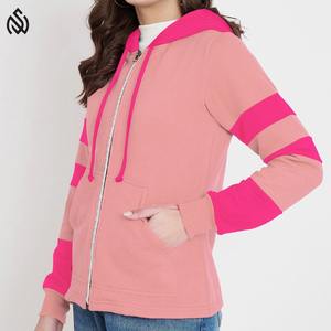 Sudaderas con capucha con cremallera para mujer al por mayor de fábrica, ropa informal de secado rápido, sudaderas con capucha sólidas con estampado de logotipo personalizado ligero OEM - Product Image 4