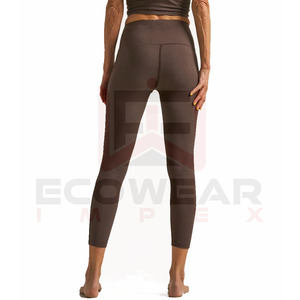 เลกกิ้งเล่นกีฬาเอวสูงสำหรับผู้หญิงเลกกิ้งออกกำลังกายกางเกงเล่นฟิตเนสทรงวียกก้นหน้า - Product Image 4