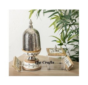 Quemadores de Incienso de Madera y Metal, Caja de Acrílico para Oud, Bandeja, OEM Personalizado, Fragancia de Incienso Tradicional India Religiosa - Product Image 3