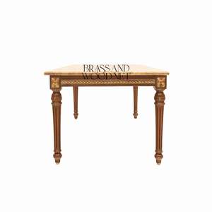 Mesa de Centro Rectangular de Lujo con Tapa de Mármol Premium y Elegante Marco de Madera Tallado a Mano para Interiores Clásicos - Product Image 6