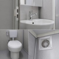 Unité de toilettes mobiles préfabriquées modulaires en panneaux sandwich d'acier, toilettes portables pour projets extérieurs