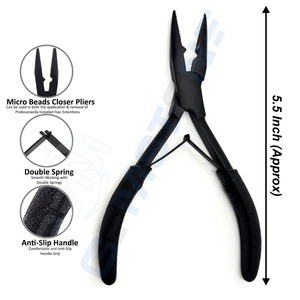 Kit d'outils professionnels pour extensions de cheveux en acier inoxydable GEMSTONE ENTERPRISES, avec pinces à micro-perles à 2 trous et pince à cheveux - Product Image 6