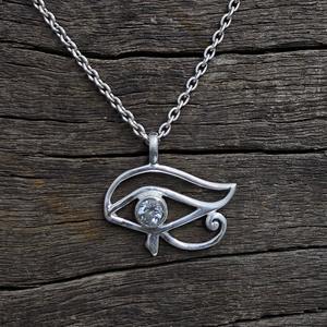 Pendentif Oeil en Argent 925 avec Topaze Bleue Pendentifs fins légers et breloques - Product Image 1