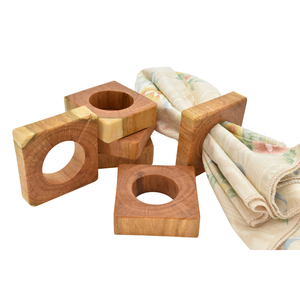 Handcrafted Wooden Napkin Ring Holder Tissue Organizer <b>For</b> Elegant <b>Dining</b> <b>Table</b> Decor <b>Set</b> Of <b>4</b> Rustic Wood Napkin Ring - Product Image 5