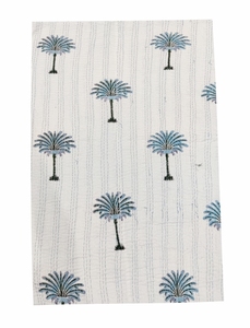 100% Tinh Khiết Bông Tay Khối In <span class=keywords><strong>Kantha</strong></span> Quilt Cây Cọ Trắng Thiết Kế Giường Bìa <span class=keywords><strong>Handmade</strong></span> Đồng Bằng Ném Cho Trang Trí Nội Thất Du Lịch Sử Dụng - Product Image 4