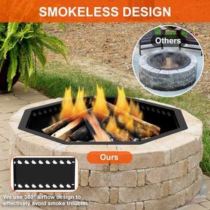 Modern Square Galvanized Steel Firepit Ring High-Temperature Paint Smokeless BBQ <b>Grills</b> OEM Campfire Burner-<b>Fire</b> Pit Wholesales - Product Image 5