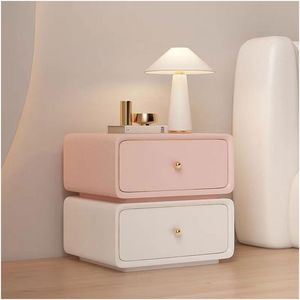 Table de chevet en bois esthétique moderne avec tiroirs pour le stockage de chambre à coucher meubles de maison - Product Image 3