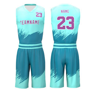 Top tendance sur mesure uniforme de basket-ball Durable confortable grande taille ensemble facile à porter léger respirant imprimé - Product Image 3