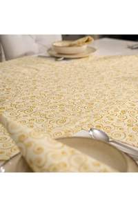 Yellow Ring Pattern 5 Piece Dining Table Set and 4 <b>Placemats</b> 35x45 cm 1 Triangle Runner 50x150 cm Elegant Table Decoration - Product Image 2