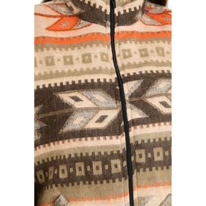 Kimono Automne Hiver Veste en Laine de Yak Mélangée Zippée Douce et Confortable avec Motif Géométrique Aztque - Product Image 2