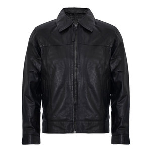 Veste en cuir de moto de haute qualité toutes saisons veste en cuir veste de moto décontractée à col montant - Product Image 1