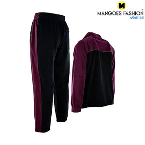 <b>Mens</b> Velvet <b>Velour</b> Winter <b>Tracksuit</b> Premium 2PCS Full Zip Jacket Sweatpants Breathable Solid Acid Wash Casual Fleece Adjustable - Product Image 4