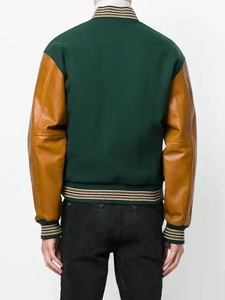 แจ็กเก็ตเบสบอลเลตเตอร์แมนแจ็กเก็ตทีมตัวแทนมหาวิทยาลัยที่มีแขนเสื้อหนังขนสัตว์เสื้อแจ็คเก็ตสำหรับผู้ชาย DDP จัดส่ง - Product Image 4