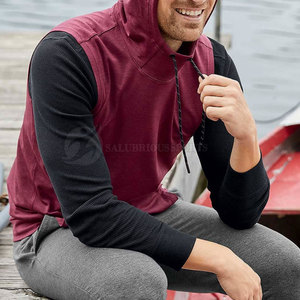 <b>Men's</b> XL Hooded Pullover <b>Hoodie</b> Custom <b>Sleeveless</b> Design Cotton Polyester Solid Print Pattern Winter Breathable Plain Dyed Best - Product Image 4