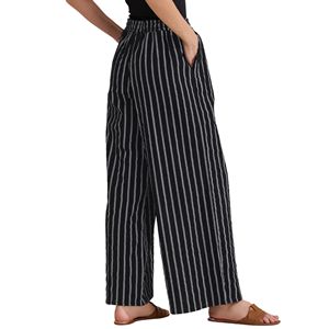 Pantalons décontractés taille haute à rayures rouges, anti-plis, personnalisables, taille US, respirants, écologiques, coupe ample, été, vente en gros - Product Image 4