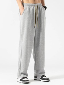 Vente en gros de pantalons de survêtement bon marché pour hommes, couleur unie, 100% coton, pantalons et pantalons pour hommes de style délavé - Product Image 3