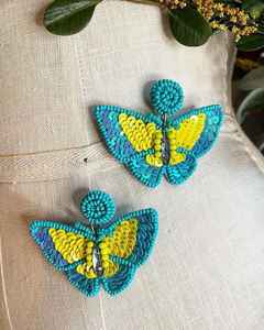 Pendientes de gota hechos a mano con patrón de bloqueo de cuentas bordadas para mujer, joyería de moda, aniversarios de la India, vida diaria - Product Image 1