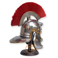 Cilalı Metal yanak muhafızları içeren kırmızı Plume UV baskılı zırh ile Modern roma Centurion kask