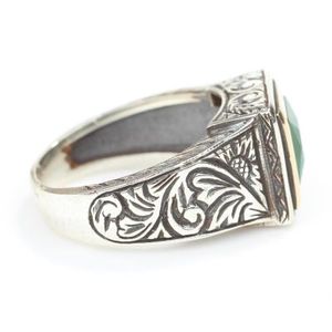 925 Sterling <b>Silver</b> Men's <b>Ring</b> Square <b>Emerald</b> Cut Turquoise Gemstone Bezel Setting IGI Certified Fine Jewelry for Everyday Wear - Product Image 3