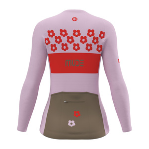 Maillot de cyclisme pour femmes SOLACE à carreaux rose - Respirant, léger, à manches courtes - Product Image 4
