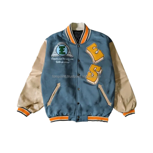 Custom New Men Wool Body Leather Sleeves Embroidered Chenille Patches Varsity Jacket Letterman Baseball College Jacket - Product Image 6