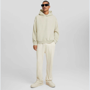 Heavyweight 100% Cotton Fleece Winter Hoodies <b>for</b> <b>Men</b> Unisex 400 GSM Thick Custom Embroidery Logo Oversized Drop Shoulder - Product Image 2