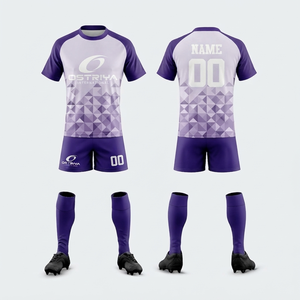 Ensemble de maillots de rugby unisexe à manches courtes, sportswear, impression par transfert thermique, automatisé, grandes tailles, évacuation de l'humidité, vente chaude - Product Image 4