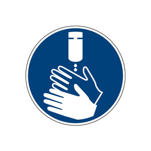Cartello "Disinfettare le Mani", Pellicola Ø 200 mm - Product Image 1