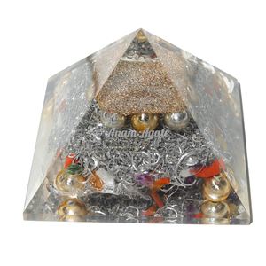 Turquesa y turmalina tallada Orgone piedra pirámide Feng Shui estilo piedra preciosa ágata para protección EMF y uso de recuerdo - Product Image 6