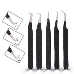 Nuevo Juego de Pinzas para Extensión de Pestañas, Herramientas de Alta Precisión para Pestañas, Venta al por Mayor OEM, Pinzas Curvas y Rectas para Pestañas - Product Image 1