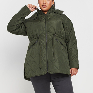 Chaqueta acolchada impermeable de invierno para mujer, estilo nuevo OEM, informal, cálida, con cuello alto, color sólido. - Product Image 6