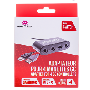 Freaks And Geeks Gamecube <b>Controller</b> Adapter Black <b>USB</b> Type A Male To Female 4 Port - Product Image 3