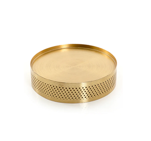 Plateau de service au design exceptionnel en métal doré poli, idéal pour les collations lors de mariages et d'occasions spéciales - Product Image 4